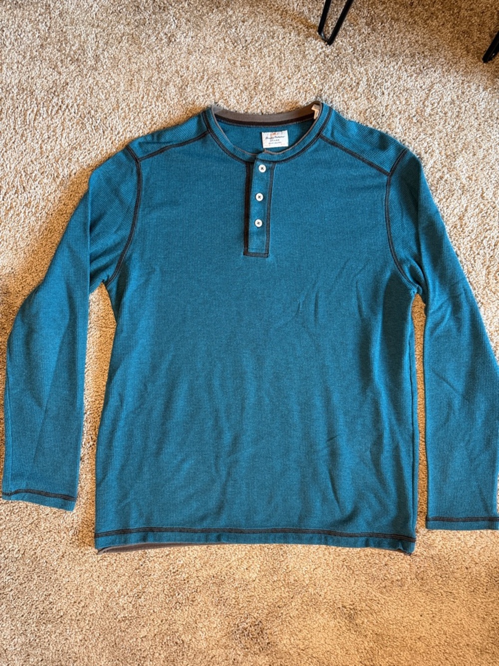 Tommy Bahama Teal Long-Sleeve Henley Shirt